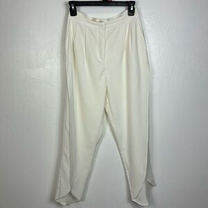 Jealous Tomato High Rise Tapered Slit Leg Pants In Ivory Size M